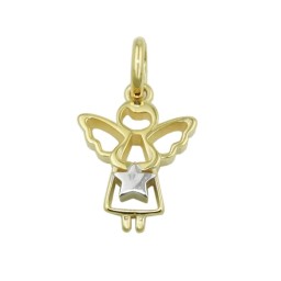 pendant angel-star bicolor 9k gold