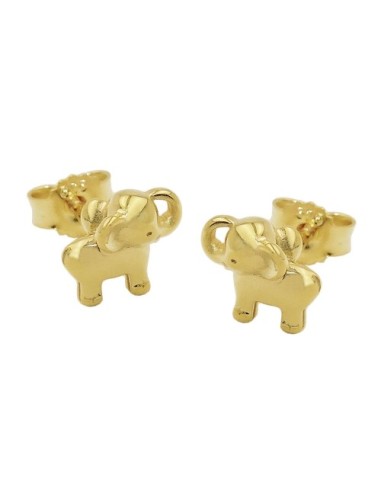 stud earrings 6x7mm small elephant shiny 9k gold