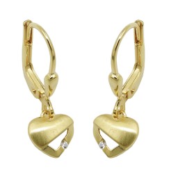 earring heart matt-shiny 9k gold