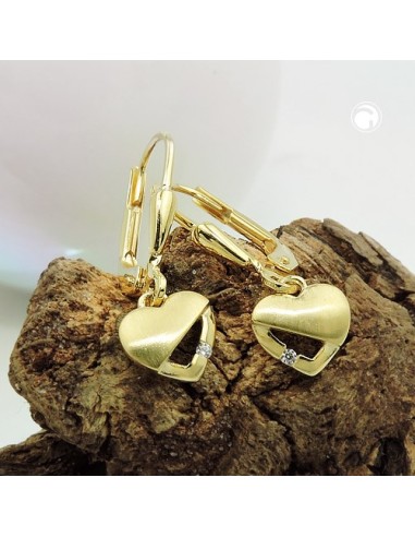 earring heart matt-shiny 9k gold