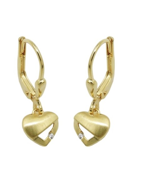 earring heart matt-shiny 9k gold