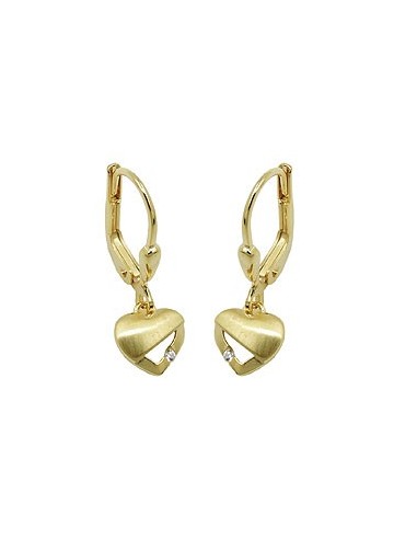 earring heart matt-shiny 9k gold