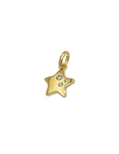 pendant star 3 zirconias 9k gold