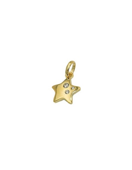 pendant star 3 zirconias 9k gold