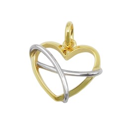 pendant heart bicolor 9k gold