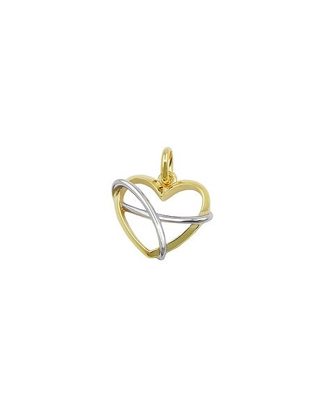 pendant heart bicolor 9k gold