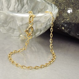 bracelet 19cm open curb chain 9k gold