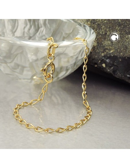 bracelet 19cm open curb chain 9k gold