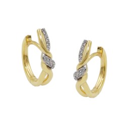 hoop earrings zirconia 9k gold