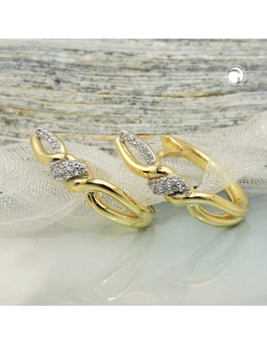 hoop earrings zirconia 9k gold