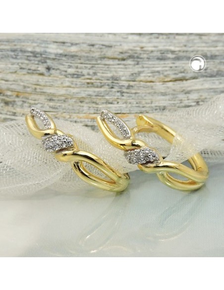 hoop earrings zirconia 9k gold