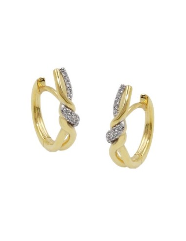 hoop earrings zirconia 9k gold