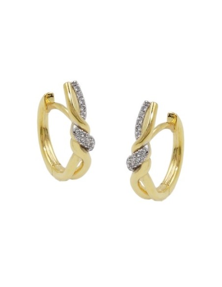 hoop earrings zirconia 9k gold