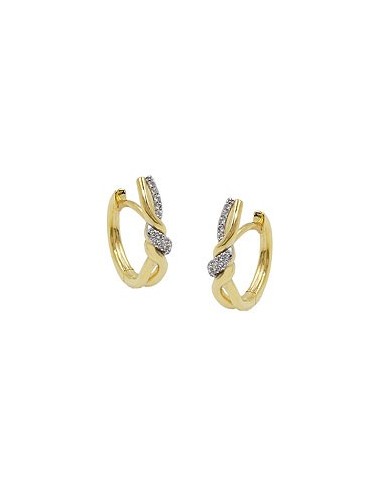hoop earrings zirconia 9k gold