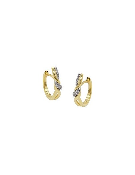 hoop earrings zirconia 9k gold