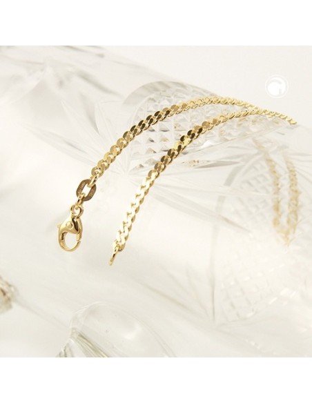 bracelet 18,5cm open curb flat 14k gold