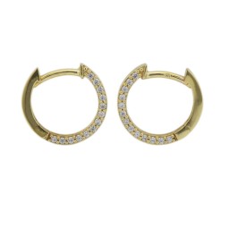 hoop earrings zirconia 9k gold
