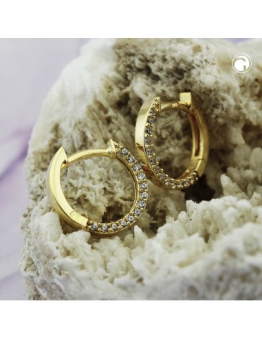 hoop earrings zirconia 9k gold