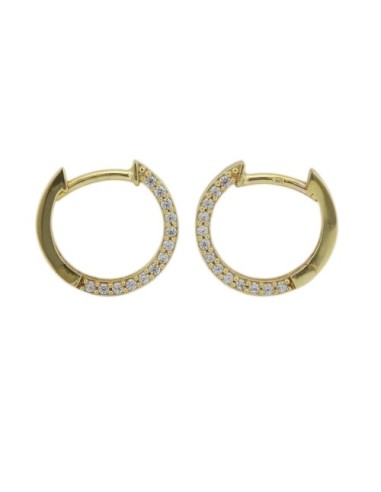 hoop earrings zirconia 9k gold