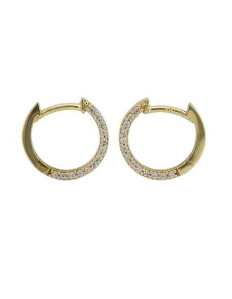 hoop earrings zirconia 9k gold