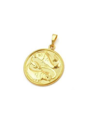 pendant zodiac sign pisces gold plated
