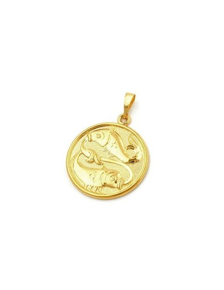 pendant zodiac sign pisces gold plated