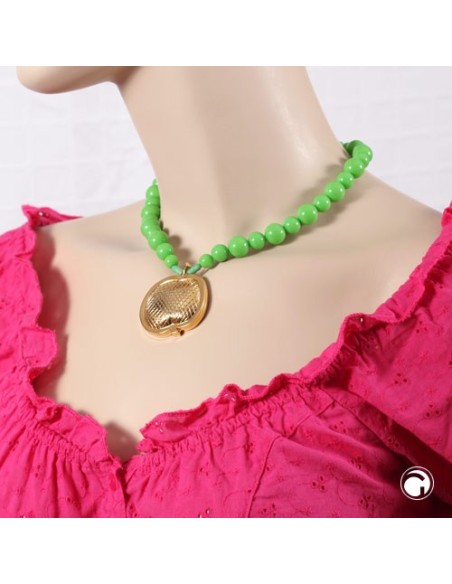 necklace apple plastic beads apple-green