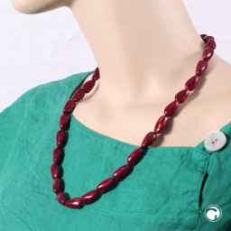 necklace angular beads bordeaux-marbeled