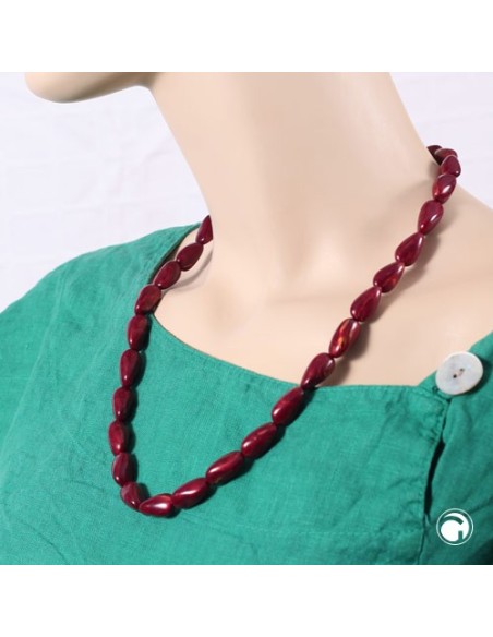 necklace angular beads bordeaux-marbeled