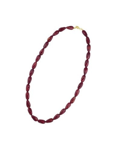 necklace angular beads bordeaux-marbeled