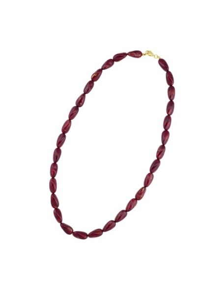 necklace angular beads bordeaux-marbeled