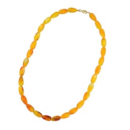 necklace angular beads amber-marbeled