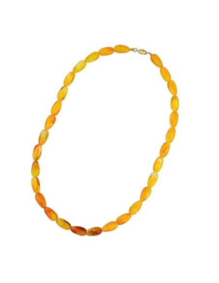 necklace angular beads amber-marbeled