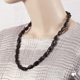 necklace angular beads black-gold-mixed