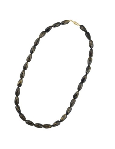 necklace angular beads black-gold-mixed