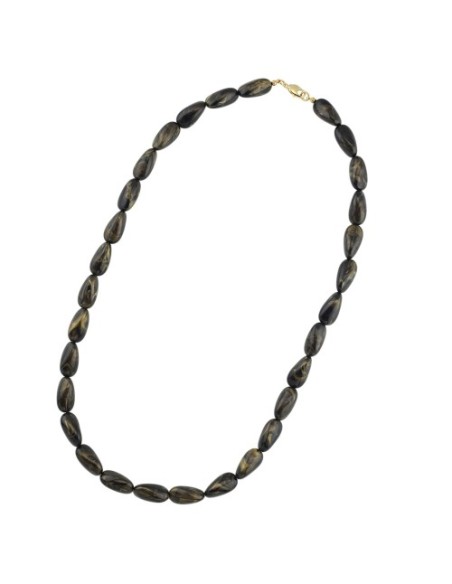 necklace angular beads black-gold-mixed