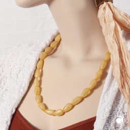 necklace angular bead yellow-silky mixed