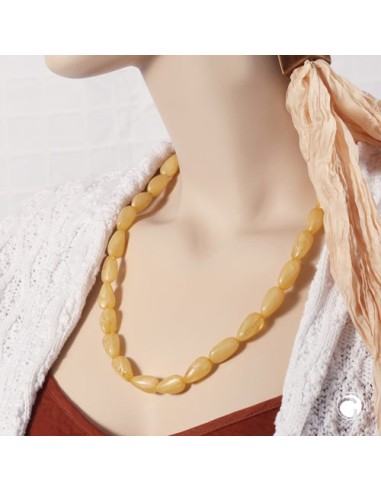 necklace angular bead yellow-silky mixed