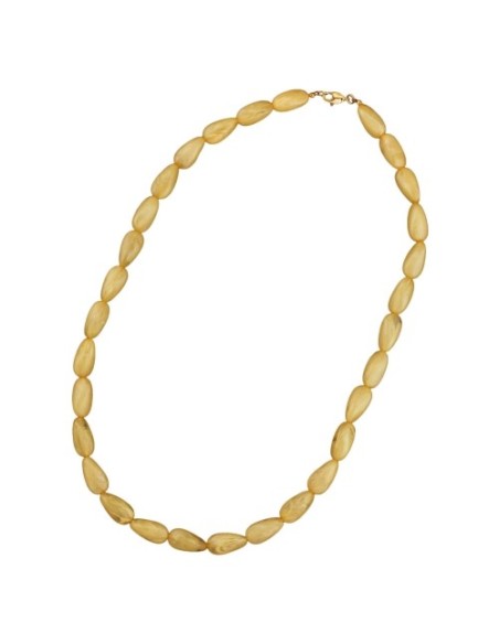 necklace angular bead yellow-silky mixed