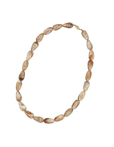 necklace angular beads brown-natur-mixed