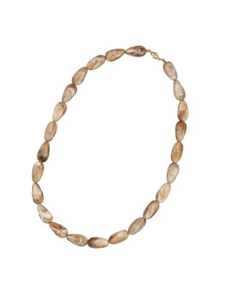 necklace angular beads brown-natur-mixed