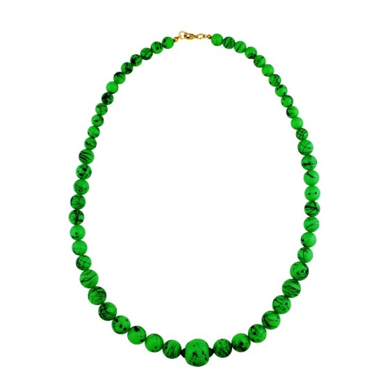 necklace apple-green plastic beads