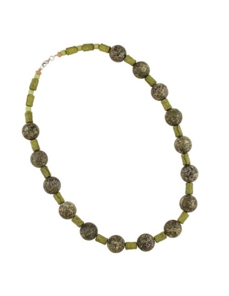 necklace beads oliv-matte plastic beads