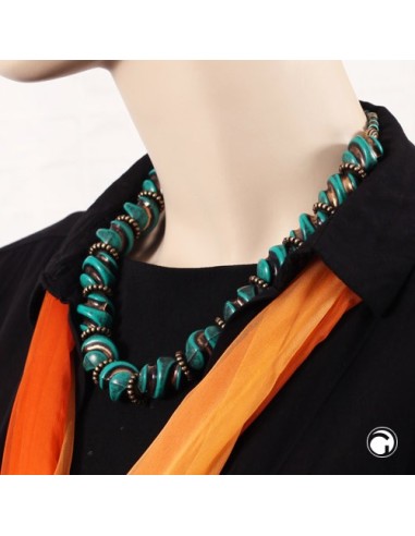 necklace twisted bead turquoise vintage