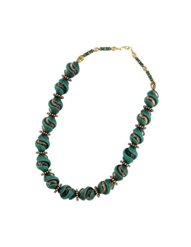 necklace twisted bead turquoise vintage