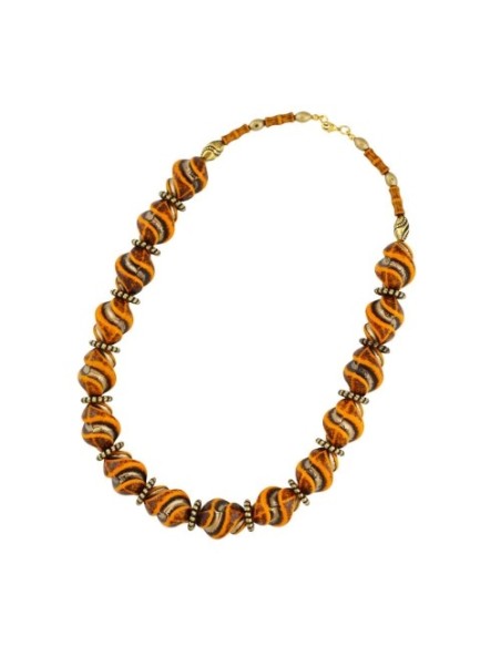 necklace twisted bead turquoise vintage