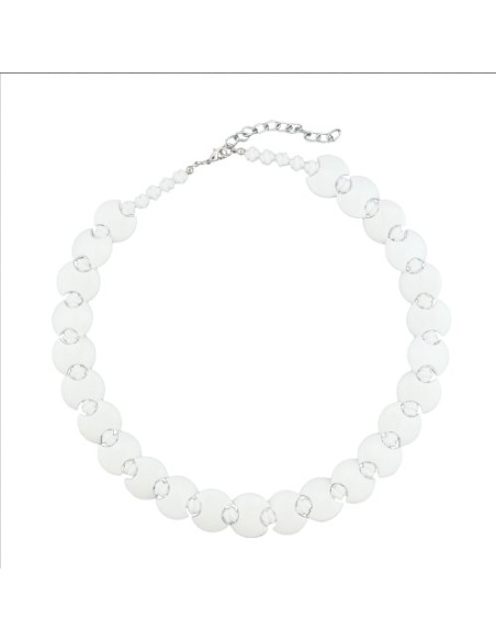 necklace white discus white knot beads