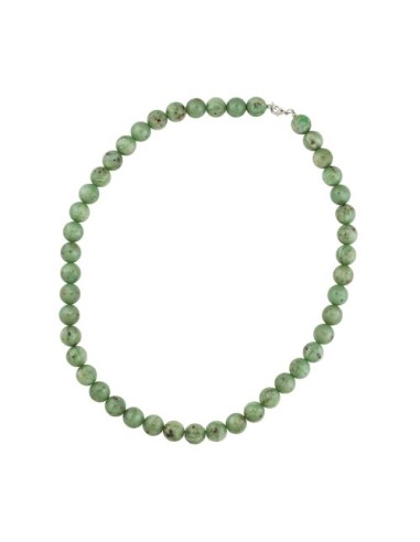 necklace 14mm beads green-brown-marbled