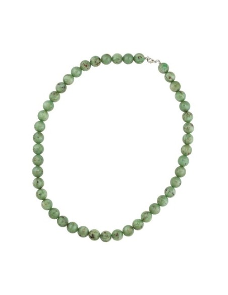 necklace 14mm beads green-brown-marbled