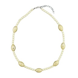 necklace creme-colored plastic beads